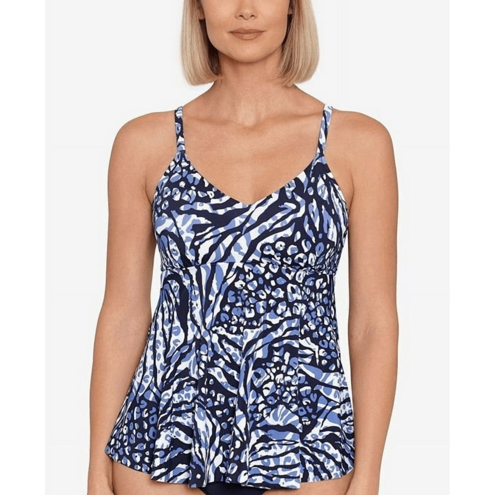Swim Solutions Women's Printed Underwire Tankini Top